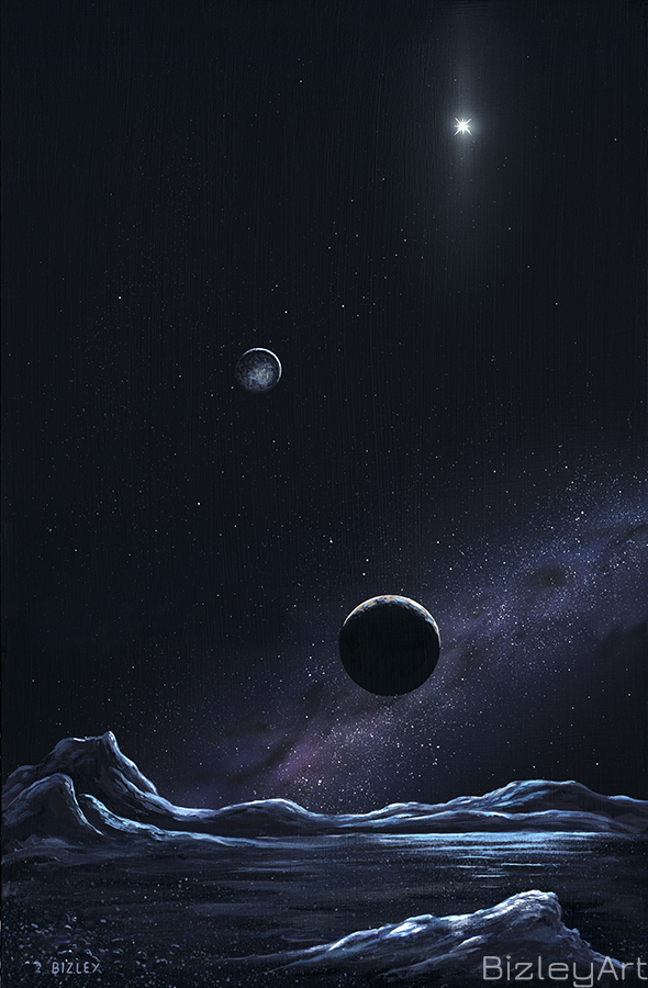 1321 Pluto and Charon from Styx