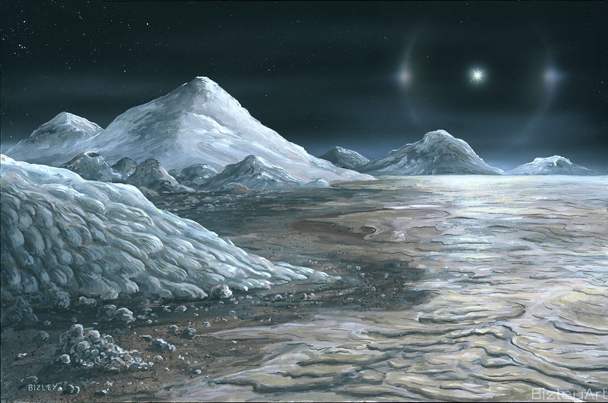 1521 Pluto's frozen shores