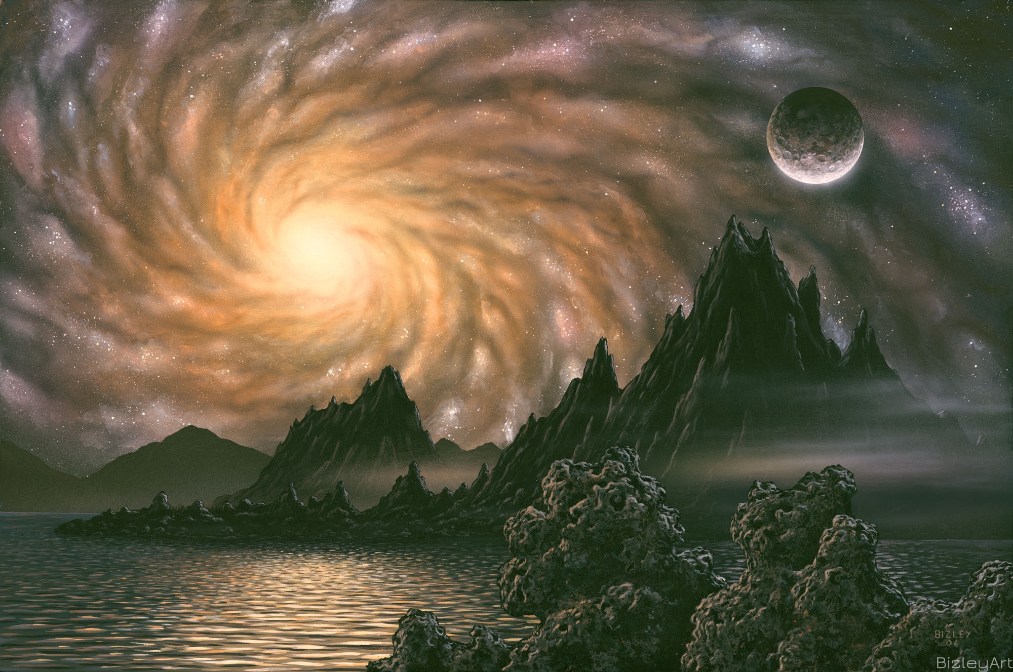 0640 Lava Rocks and galaxy 